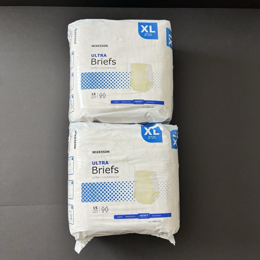 30 McKesson Ultra Brief Diaper Heavy Absorbency Disposable Adult XL Tab Closure